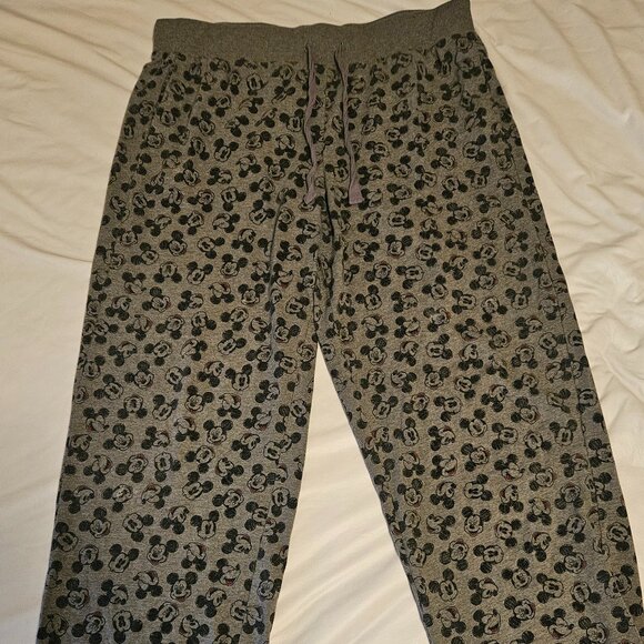 Gray w/ Mickey Mouse pattern Disney drawstring pajama pants - Large - Picture 1 of 2